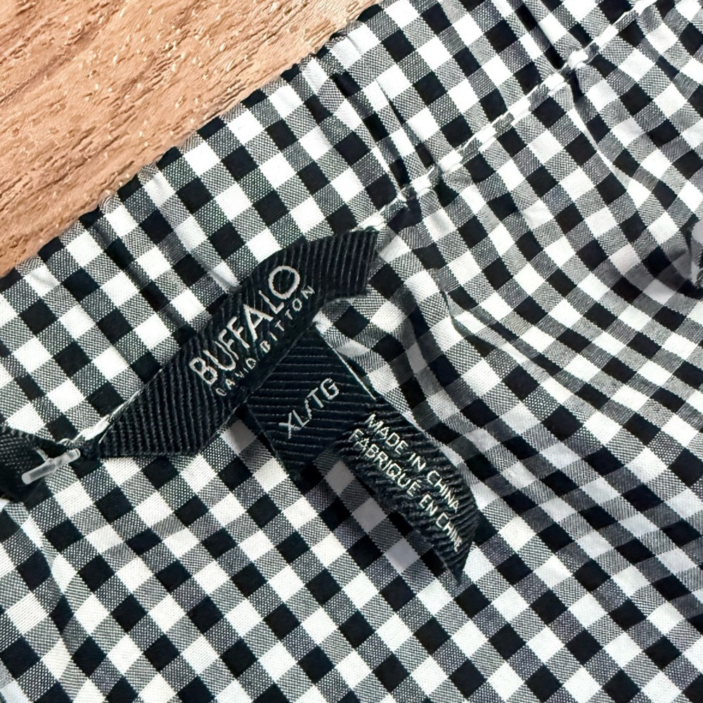 NWT Patchwork Gingham Off Shoulder Cotton Mini Dress Buffalo David Bitton Sz XL - Picture 6 of 8